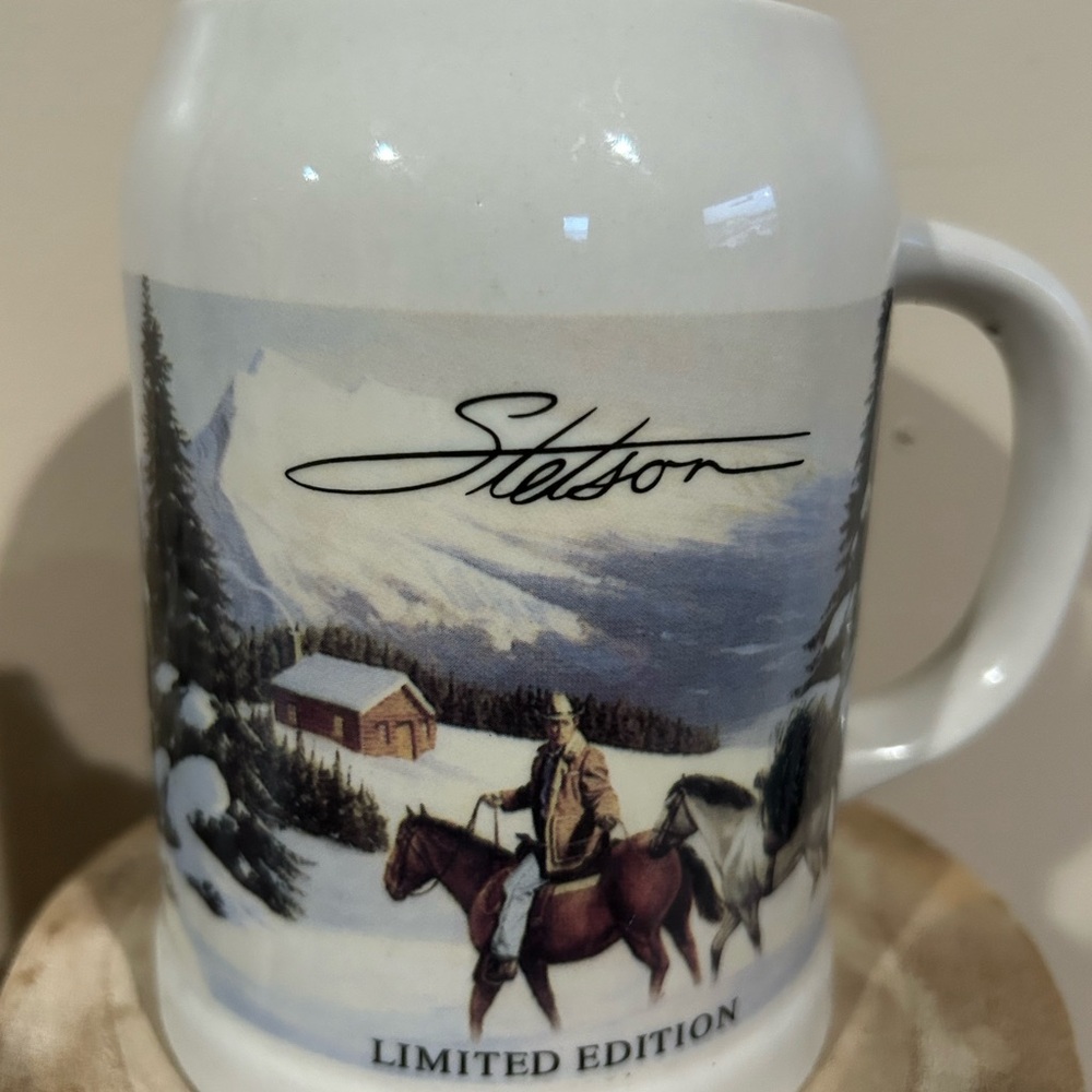 Stetson White Winter Scene Ceramic Mug